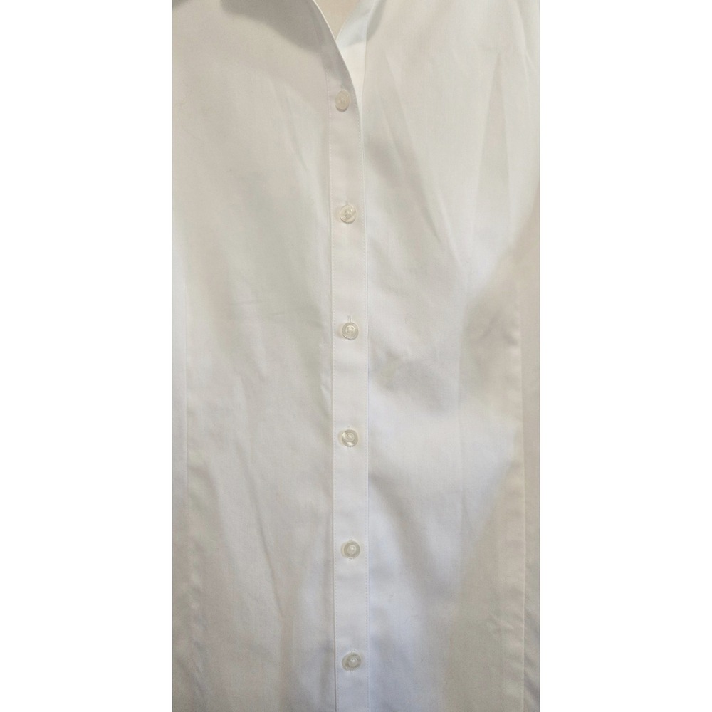 Chicos Classic White No Iron Coolmax All Season Button Down Shirt Size 3, 16/18 - Picture 5 of 11